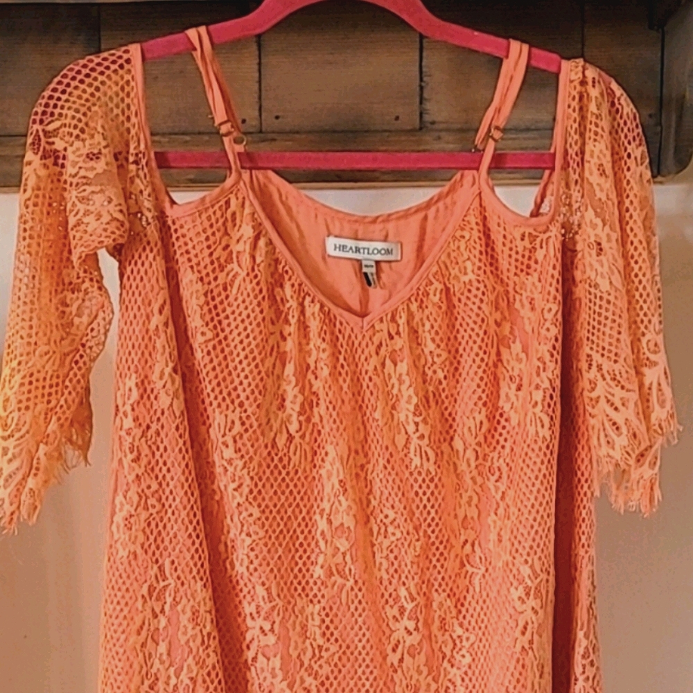 Peach lace dress